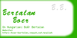 bertalan boer business card
